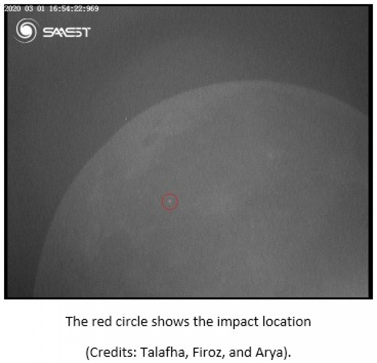 Observed by the Sharjah Lunar Impact Observatory (SLIO) at SAASST